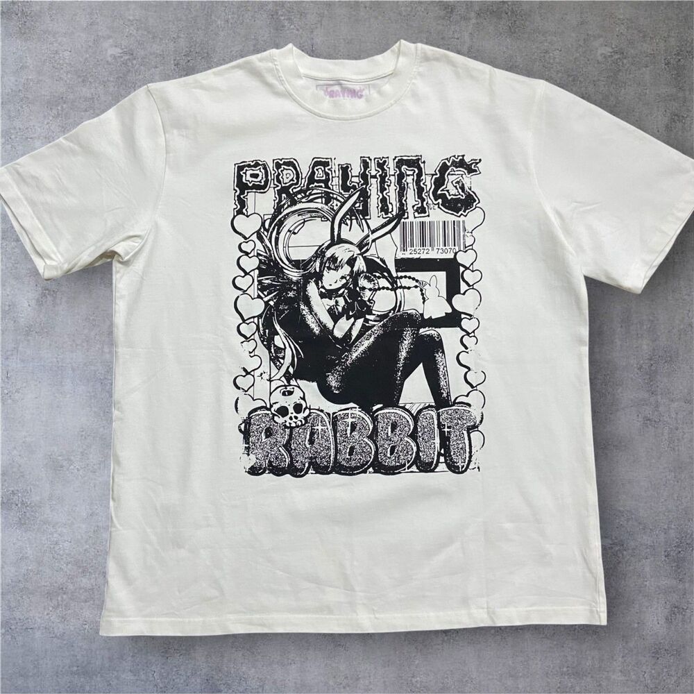 Praying Rabbit Heavyweight Vixen Tee Big & Tall White Black Men's Size XXL